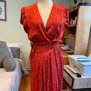 Wrap dress with white heart pattern